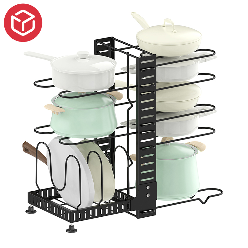 Durable Metal Adjustable Pot Holder Pan Organizer