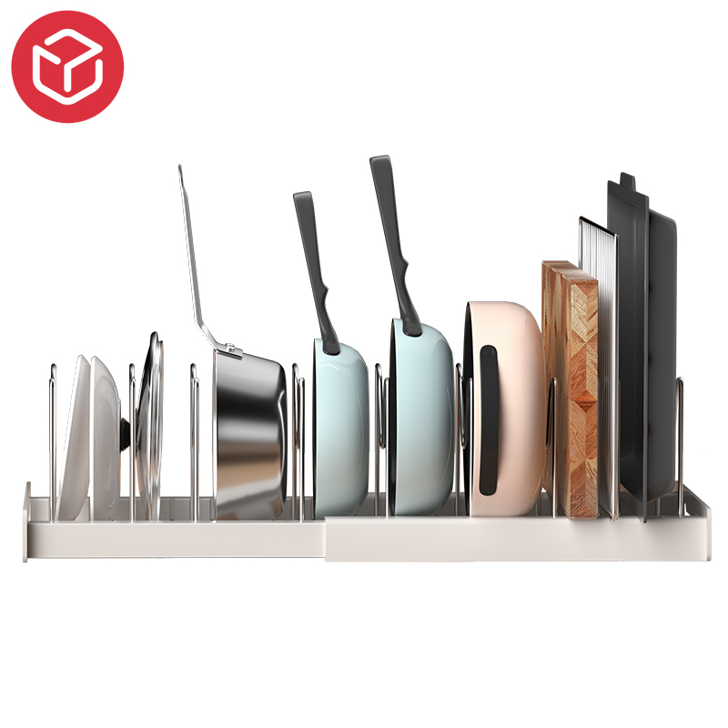 Adjustable Metal Pot Rack Cutlery Storage Drainer