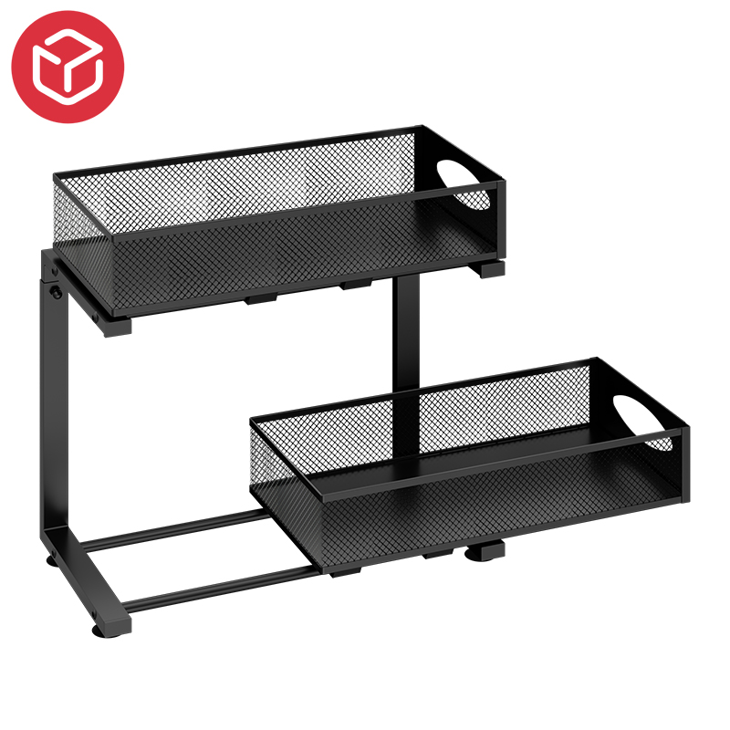 Bathroom Cabinet Pull-Out Iron Sink Organizer Kitchen Universal Shelving