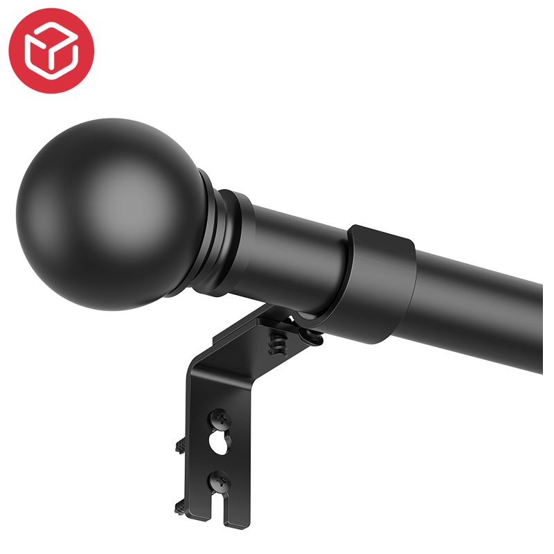 Ball Finials Adjustable Spliced Curtain Rod with Bracket
