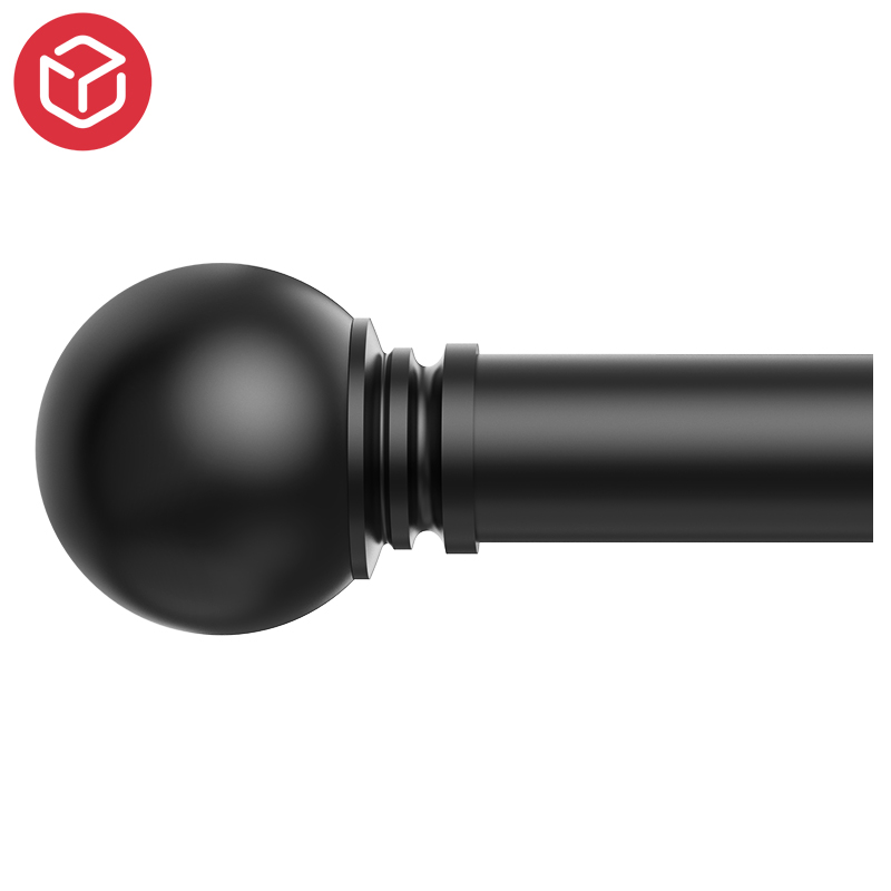 Ball Finials Adjustable Spliced Curtain Rod with Bracket