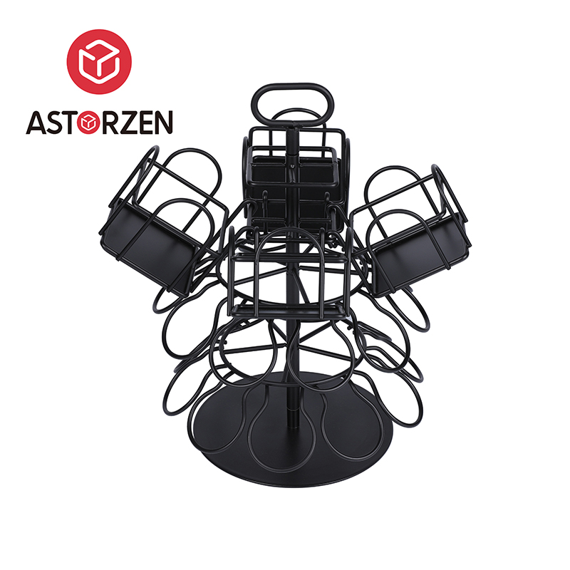 Large Capacity Top-Standing Rotatable Beverage And Coffee Storage Rack