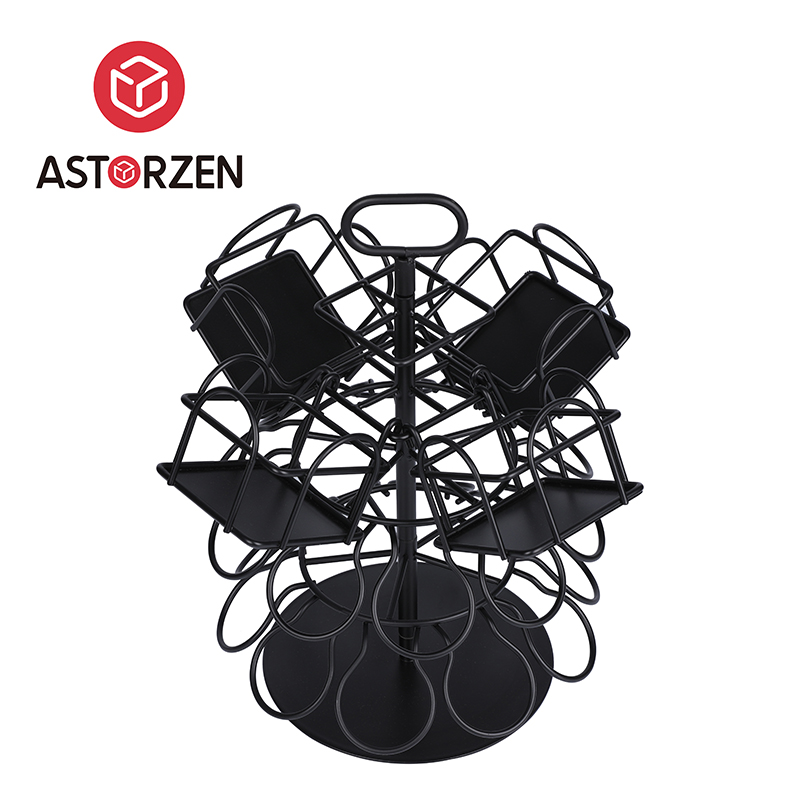 Large Capacity Top-Standing Rotatable Beverage And Coffee Storage Rack
