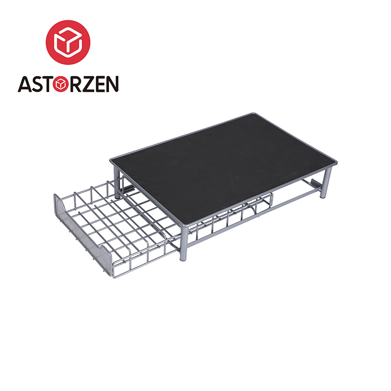Modern Steel Storage Rack with Pull-Out Drawer for Coffee Capsules