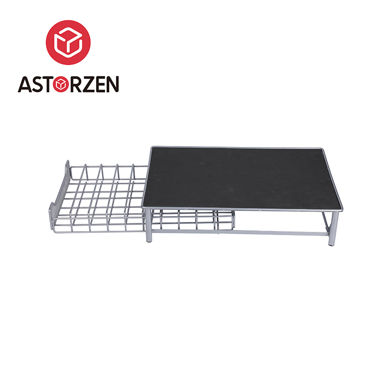 Modern Steel Storage Rack with Pull-Out Drawer for Coffee Capsules