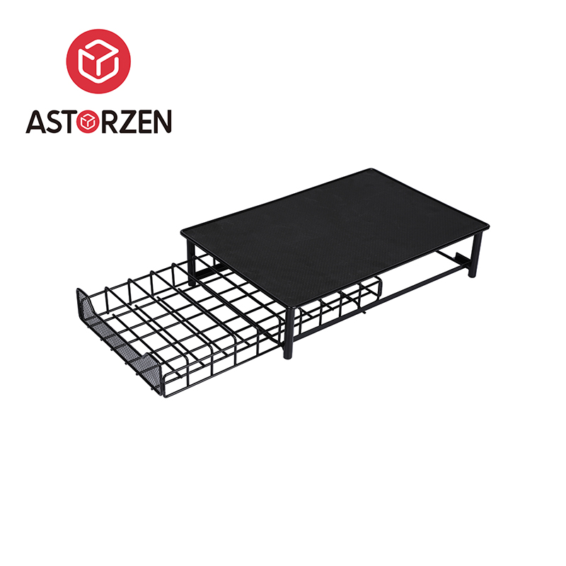 Modern Steel Storage Rack with Pull-Out Drawer for Coffee Capsules