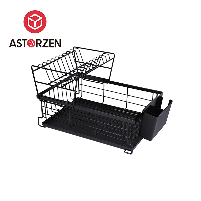 Double-Layer Storage Metal Kitchen Sink with Drain Rack