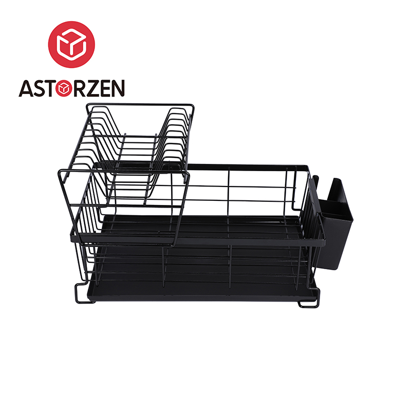 Double-Layer Storage Metal Kitchen Sink with Drain Rack